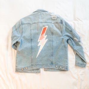SUNDAY MORNING PANCAKES distressed denim jacket